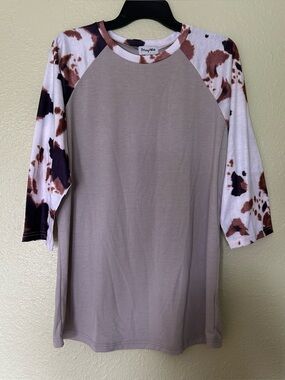 Prissy Jane Cow 3/4 Sleeve Shirt